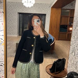 Celine tweed blazer golden black